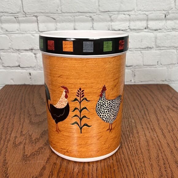 Sakura Warren Kimble Country Quartet Rooster ceramic utensil holder EUC - Picture 2 of 4